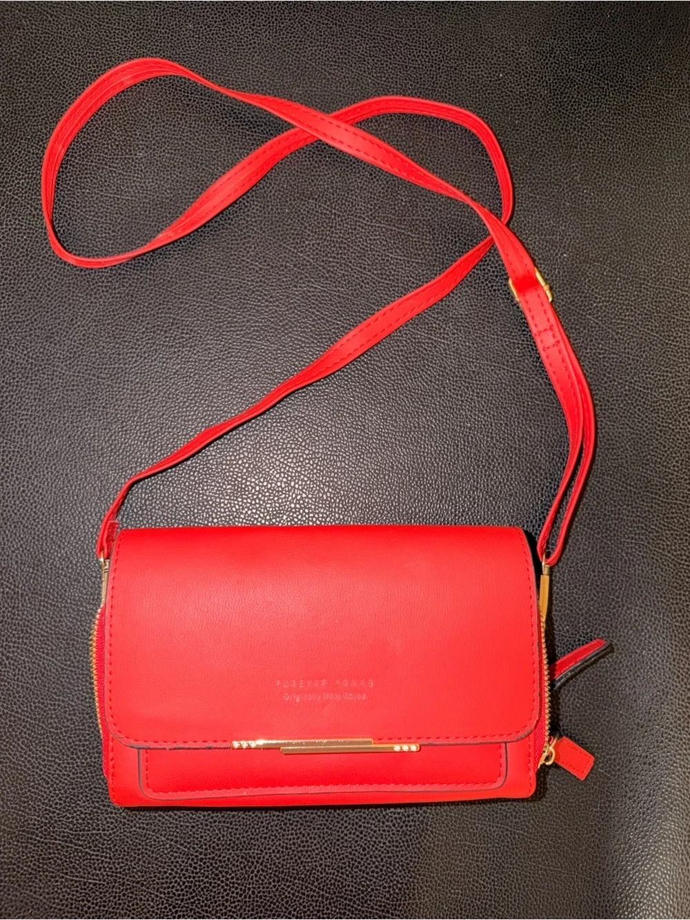 Forever Young Red Crossbody Leather Bag